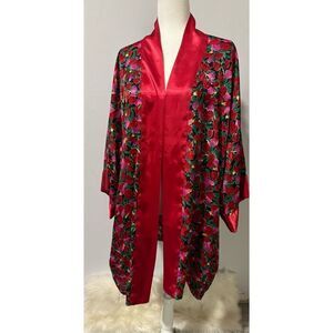 Victoria’s secrete vintage red floral gold label intimate robe sleepwear OS